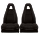 ensemble 2 garnitures sièges avant velours côtelé noir renault 5 alpine phase 1