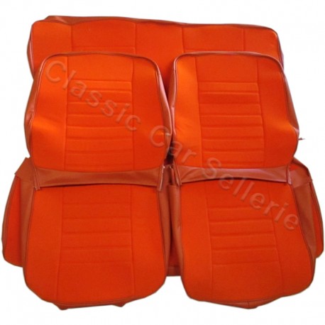 ensemble garnitures sièges complets velours orange/simili orange renault 5 TL phase 1 année 1972/79