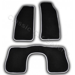kit tapis 3 pièces velours noir biais blanc 205 CT roland garros