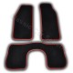 kit tapis 3 pièces velours noir biais rouge peugeot 205 CTI 
