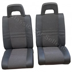 ensemble 2 garnitures de sièges avant tissu rayé/simili anthracite pour citroën C15 (livré sans appui tete)