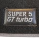 kit tapis moquette noir 3 éléments super 5 GT TURBO serigraphie grise