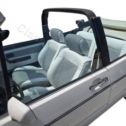 ensemble garnitures complet tissu pied de poule blanc/simili blanc golf cabriolet année 79/93