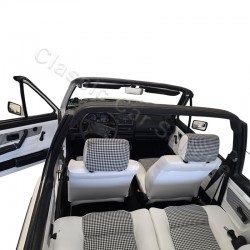 ensemble 4 panneaux de porte tissu pied de poule blanc/simili blanc golf cabriolet phase 1 année 79/93