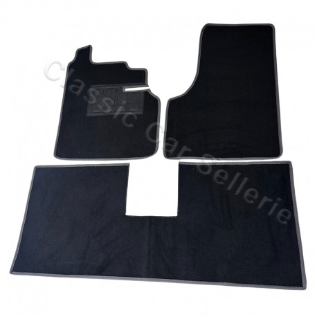 kit tapis 3 pièces velours gris anthracite renault 5 phase 1 avec découpe pédale 