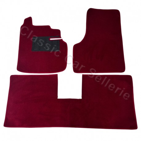 kit tapis 3 pièces velours rouge rubis renault 5 phase 1 avec découpe pédale