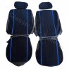 ensemble complet garnitures de sièges tissu côtelé noir (filet bleu) peugeot 104ZS