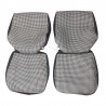 ensemble garnitures de sièges complets tissu pied de poule noir/blanc coccinelle berline 1977 (CE)
