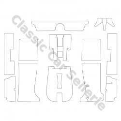 kit moquette peugeot 504cc phase 1 velours beige 12 pièces dont fourreau de frein à main