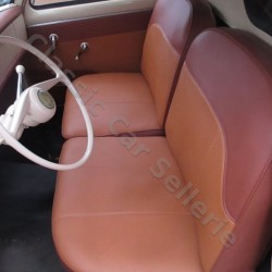 ensemble 2 panneaux de porte avant biton simili caramel/marron et vide poches peugeot 403