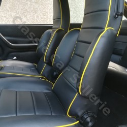 ensemble 2 garnitures de sièges avant simili noir renault 17 TS phase 2