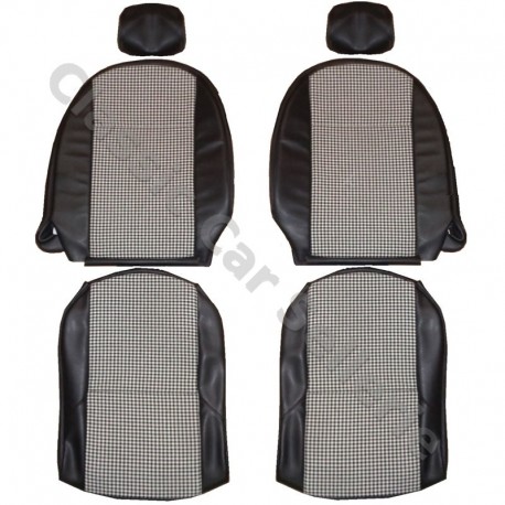 ensemble 2 garnitures sièges tissu pied de poule/simili noir triumph spit fire MK4 1500