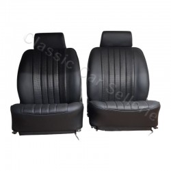 ensemble 2 garnitures sièges avant simili noir/tréssé Porsche 911 targa 1973 