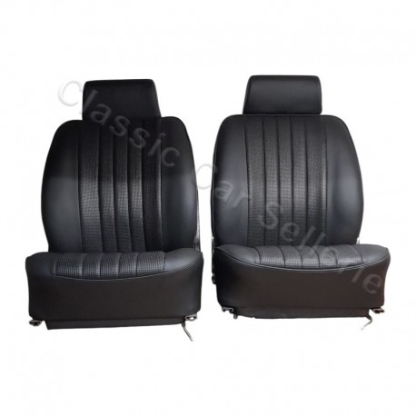 ensemble 2 garnitures sièges avant simili noir/tréssé Porsche 911 targa 1973 