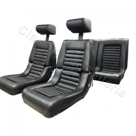 ensemble garnitures sièges complets cuir noir citroën SM phase 1