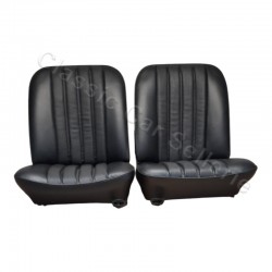 ensemble 2 garnitures sièges avant cuir noir/simili picot noir mercedes 230 SL pagode 1966