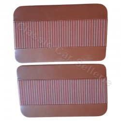 ensemble 2 panneaux de portes avant tissu rayé marron/brun renault 4l 