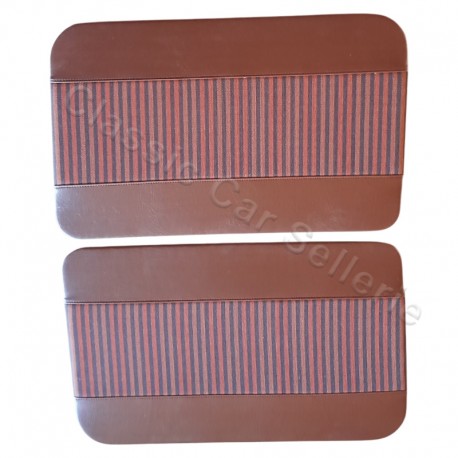 ensemble 2 panneaux de portes avant tissu rayé marron/brun renault 4l 