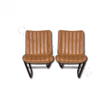 Ensemble garnitures de sièges avant marron 1er modèle Citroen HY