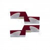 ensemble 4 panneaux de portes velours rouge/simili gris clair
