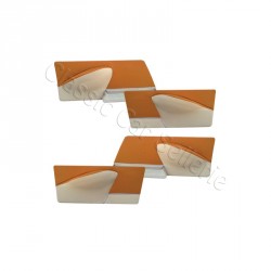 ensemble 4 panneaux de portes ds simili 2 tons caramel/beige