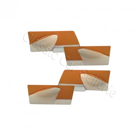 ensemble 4 panneaux de portes ds simili 2 tons caramel/beige