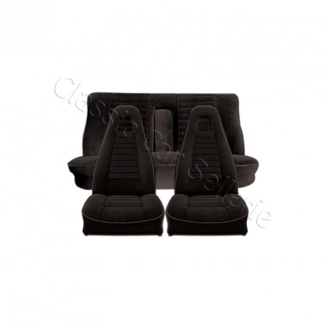 ensemble garnitures de sièges complet tissu noir côtelé R12 TS PHASE 2