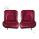 ensemble garnitures sièges complet simili rouge passepoil blanc jaguar MK2